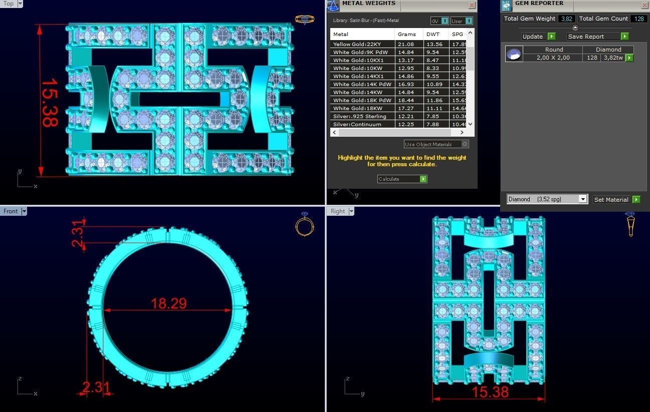 Diamond Ring - N3065 3D print model_8