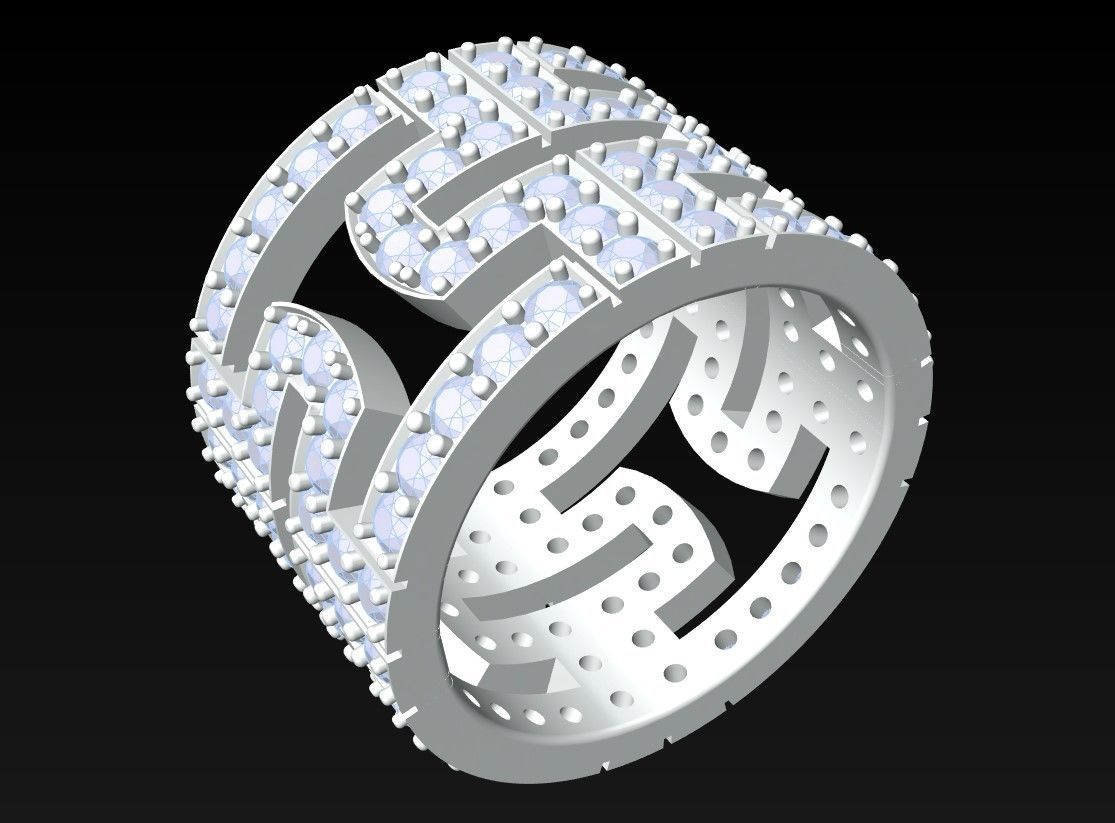 Diamond Ring - N3065 3D print model_3