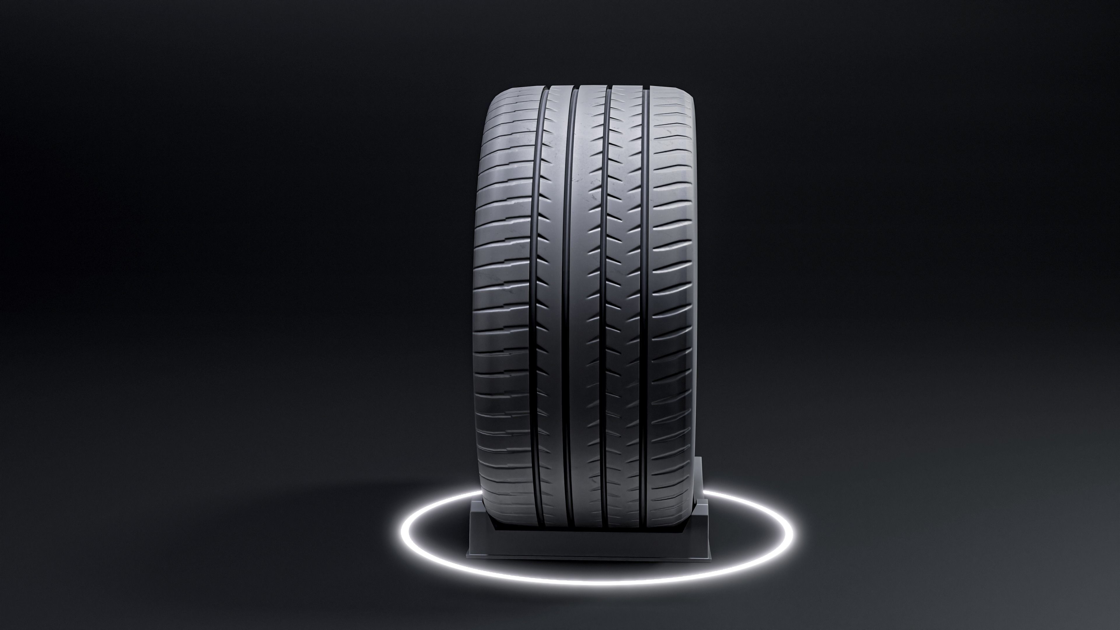 Porsche Carrera 911 game ready tire and rim Free low-poly 3D model_2