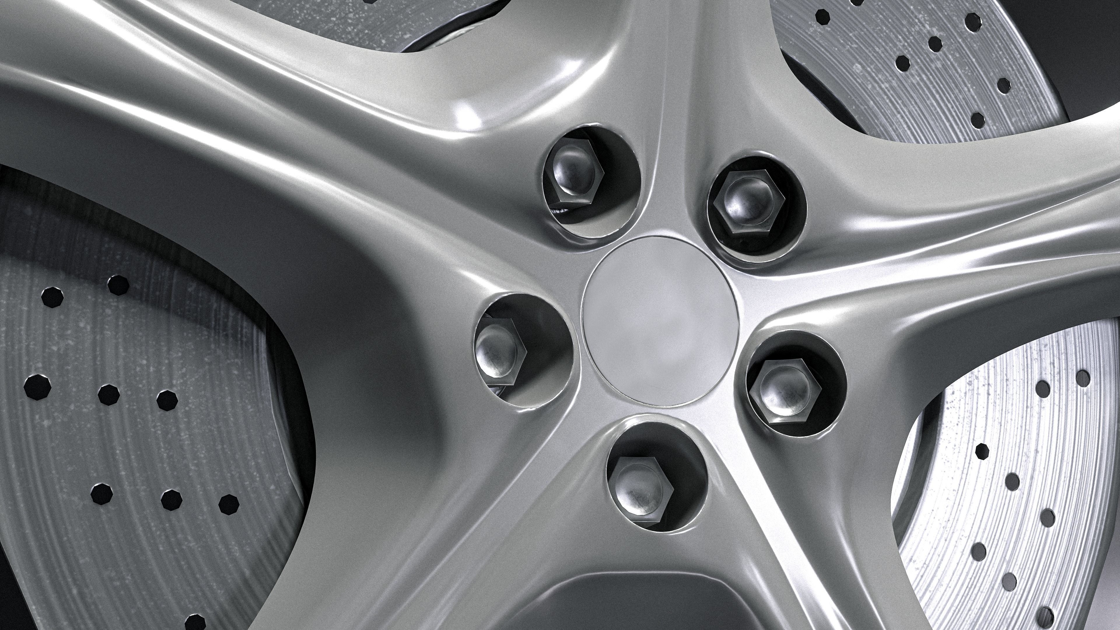 Porsche Carrera 911 game ready tire and rim Free low-poly 3D model_4