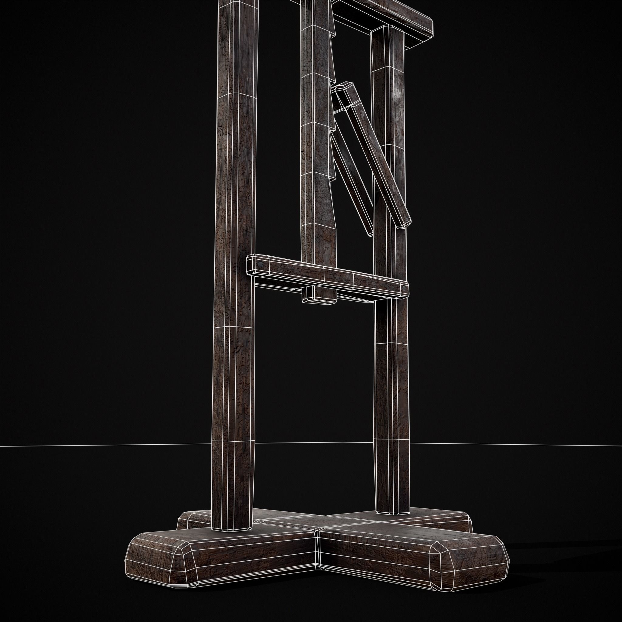 Vintage Sculpting Table Low-poly 3D model_8