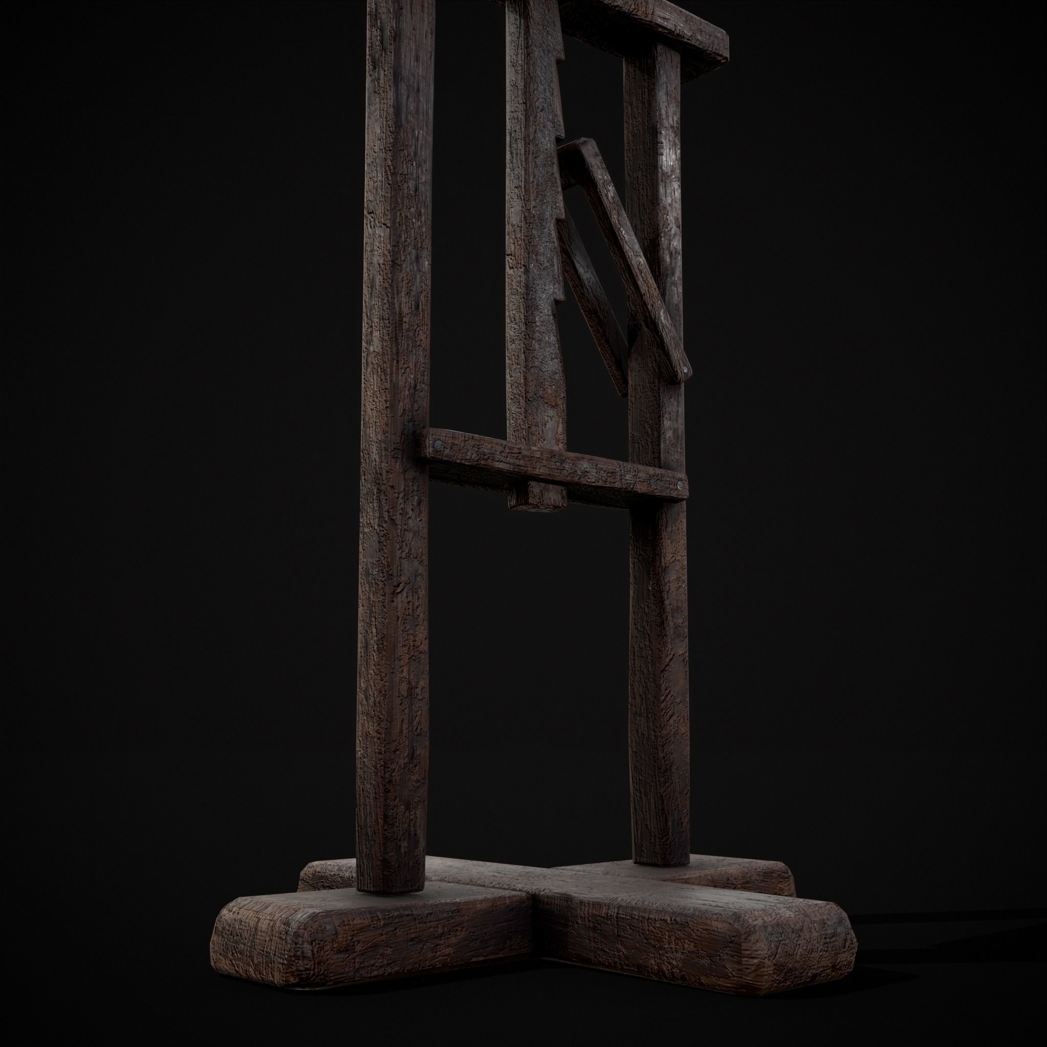 Vintage Sculpting Table Low-poly 3D model_7