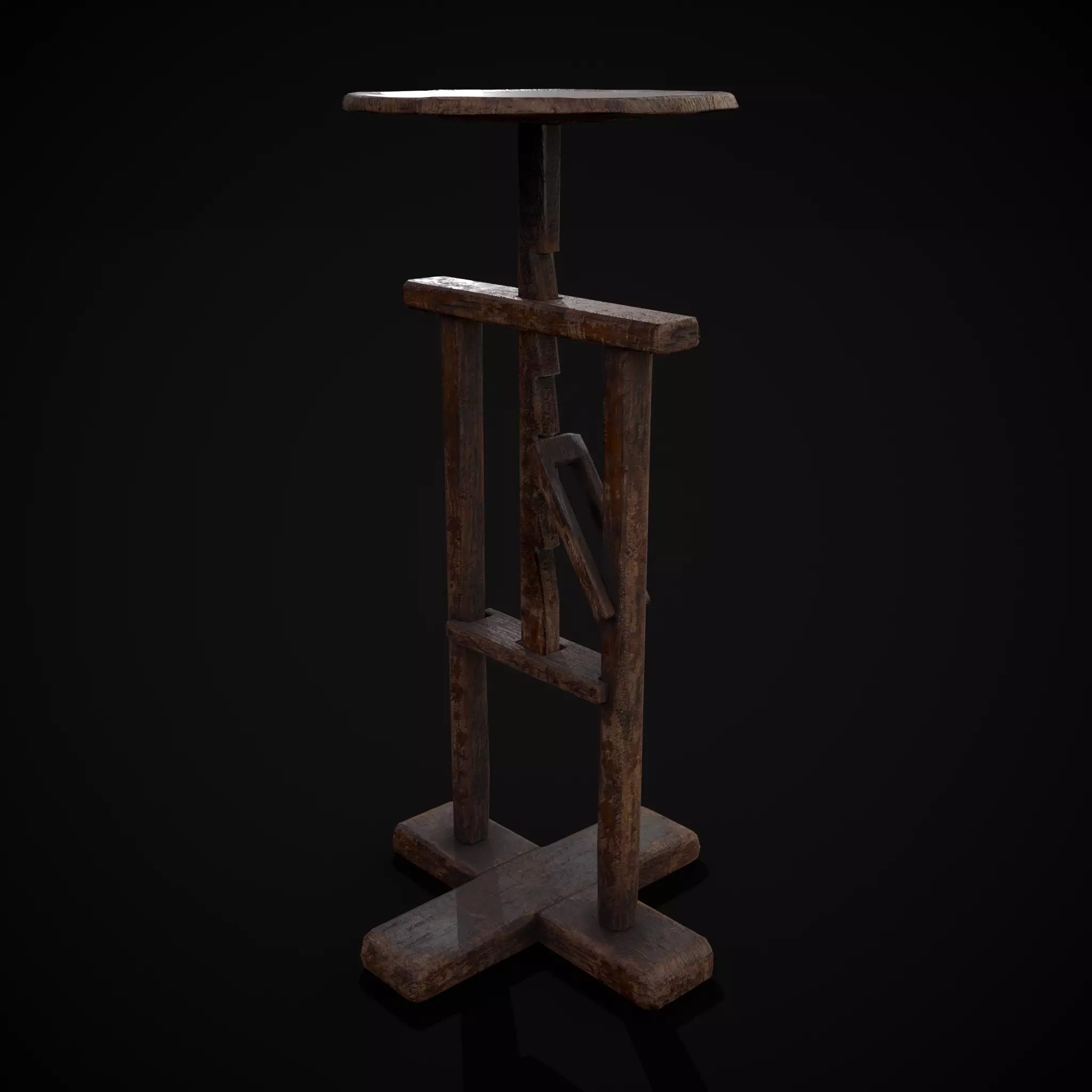 Vintage Sculpting Table Low-poly 3D model_0