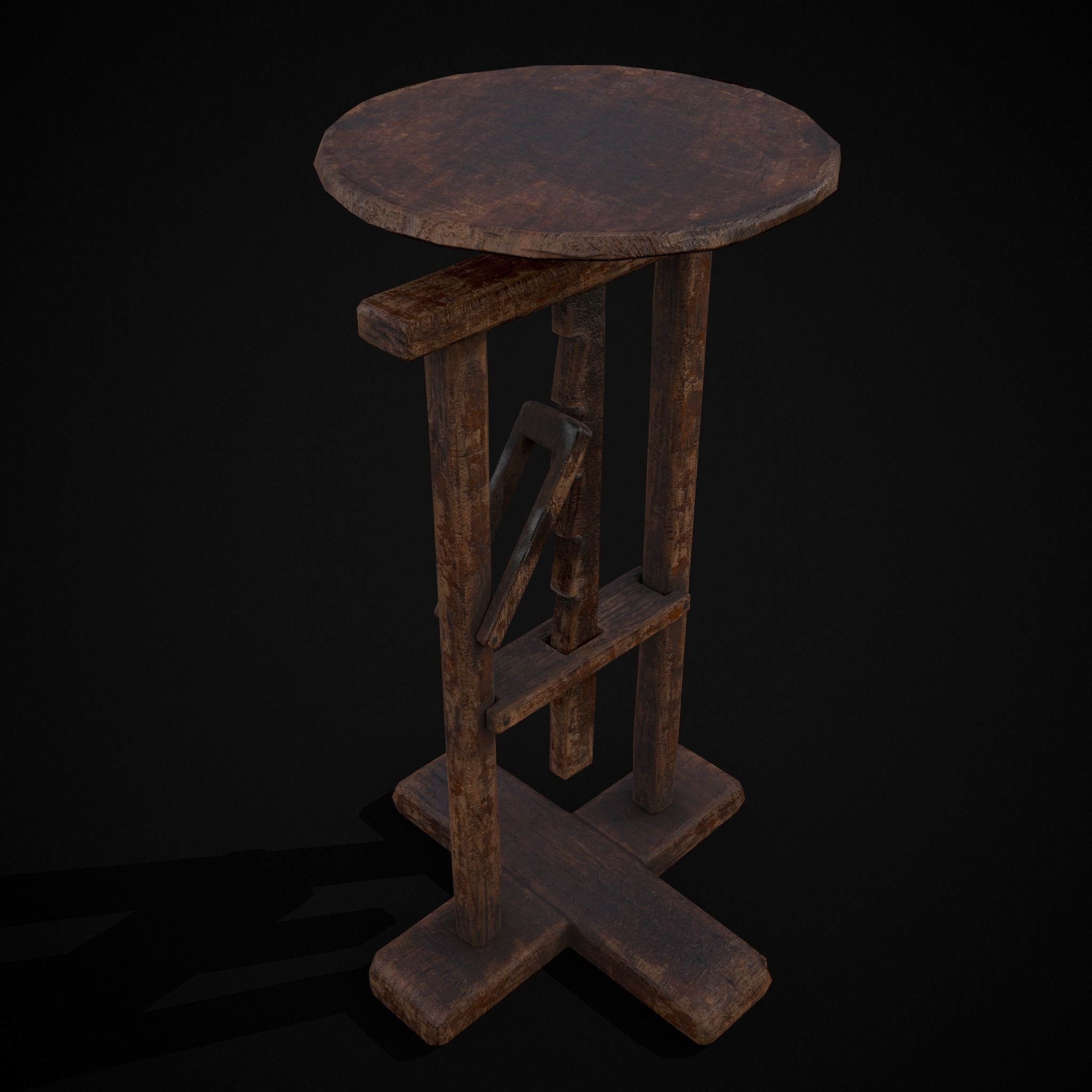 Vintage Sculpting Table Low-poly 3D model_17