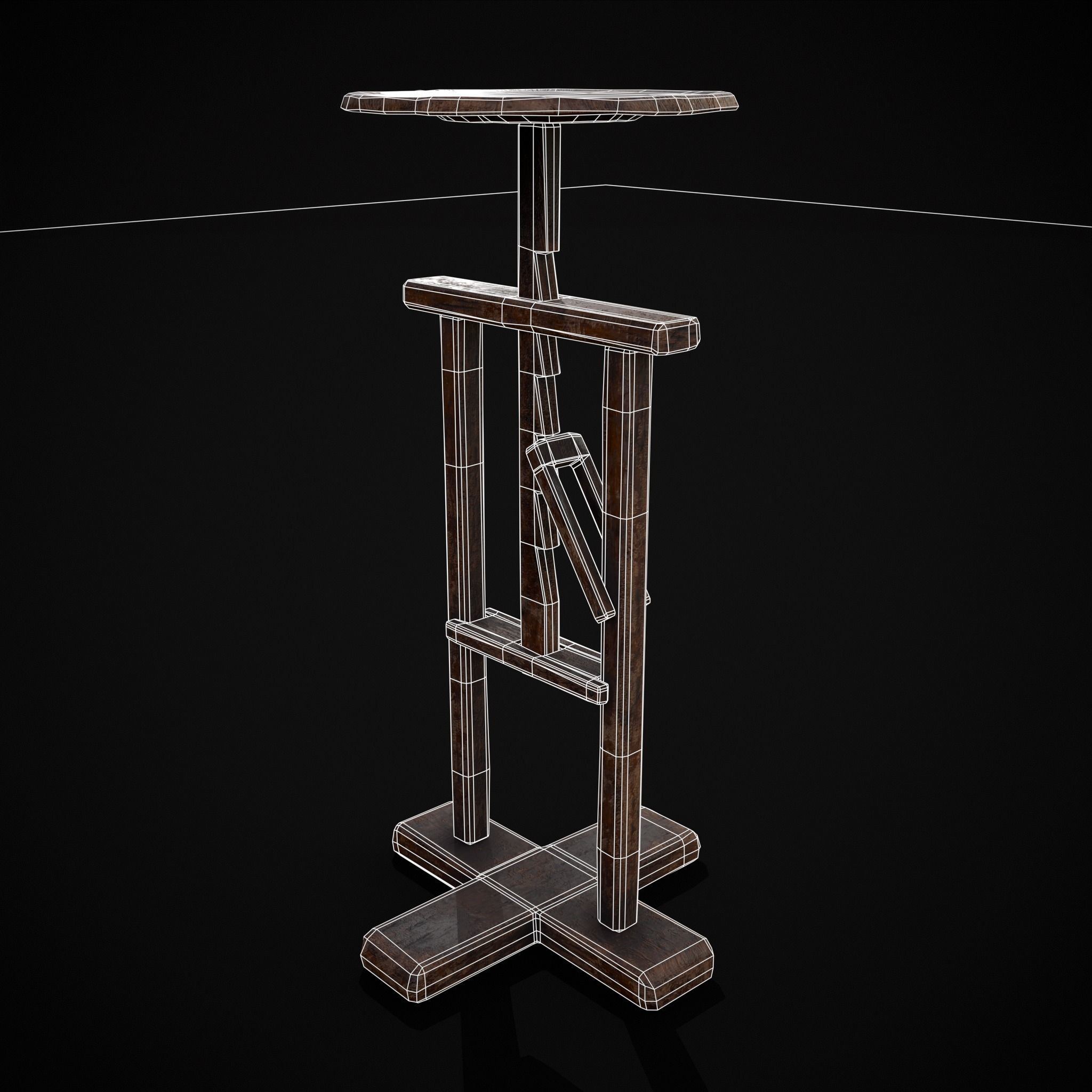 Vintage Sculpting Table Low-poly 3D model_2