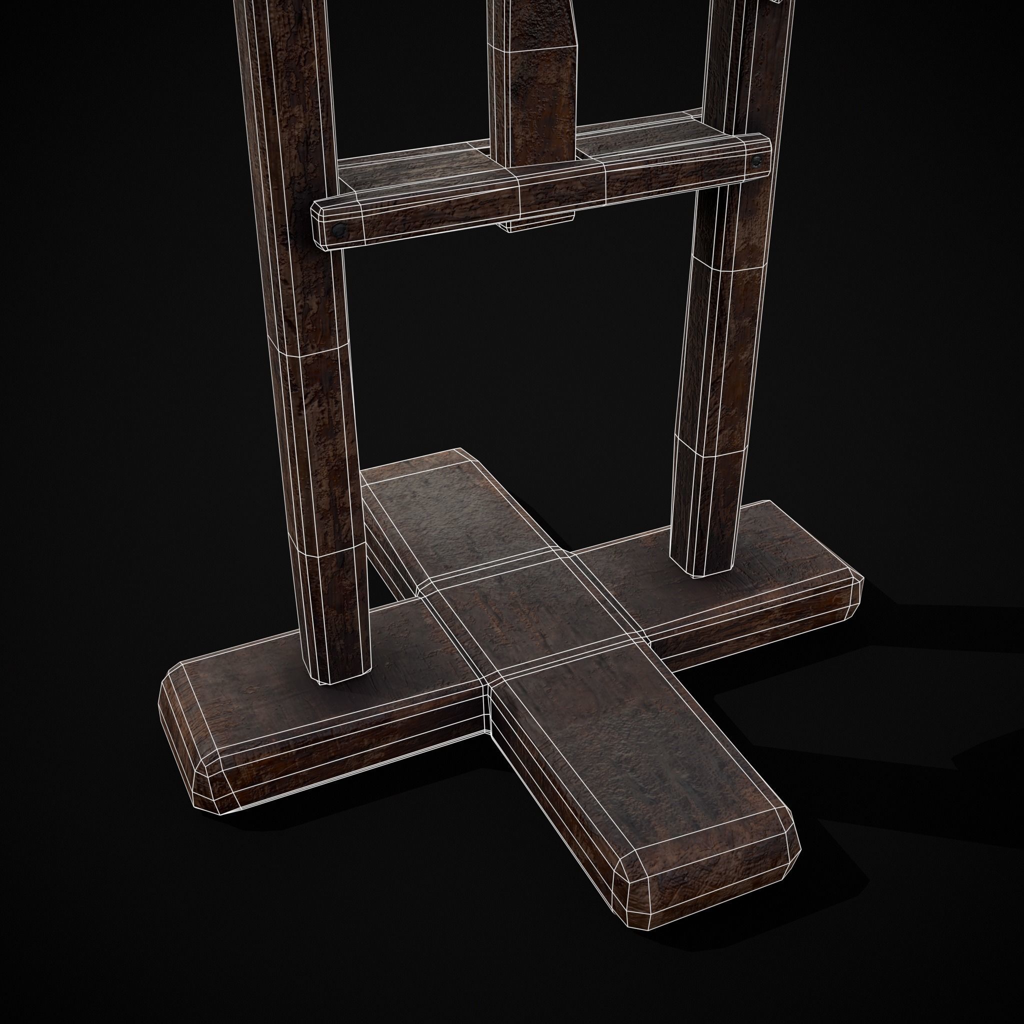 Vintage Sculpting Table Low-poly 3D model_6