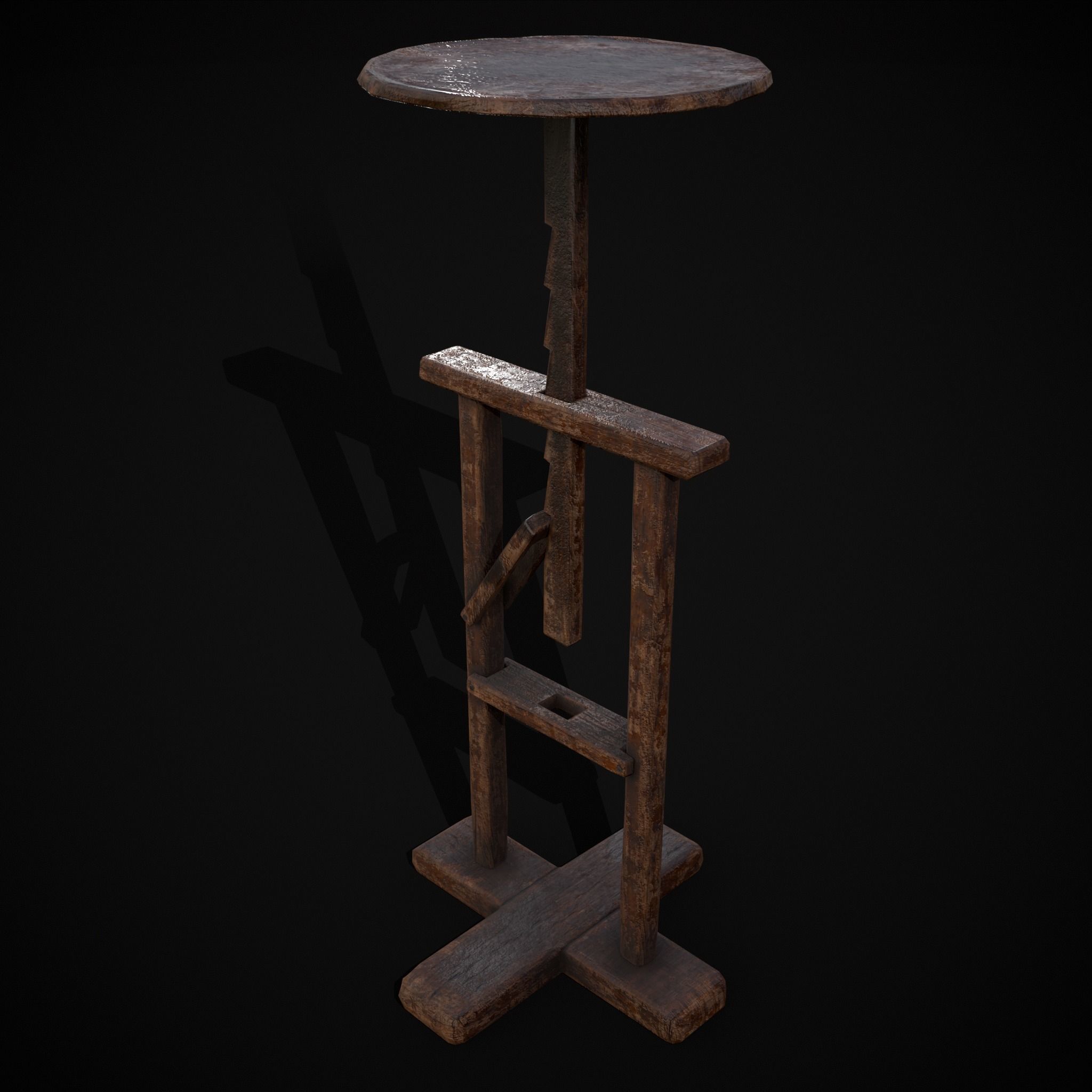 Vintage Sculpting Table Low-poly 3D model_21