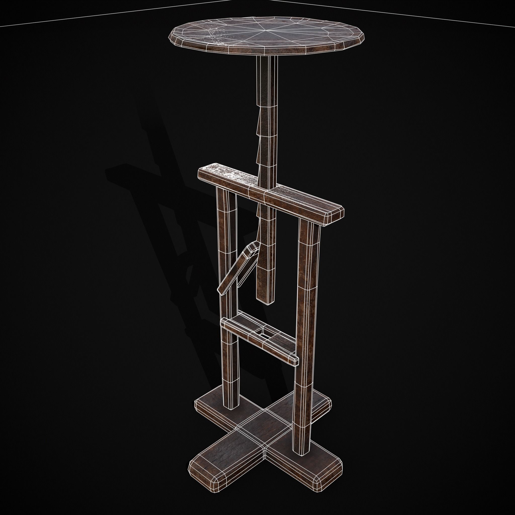 Vintage Sculpting Table Low-poly 3D model_22
