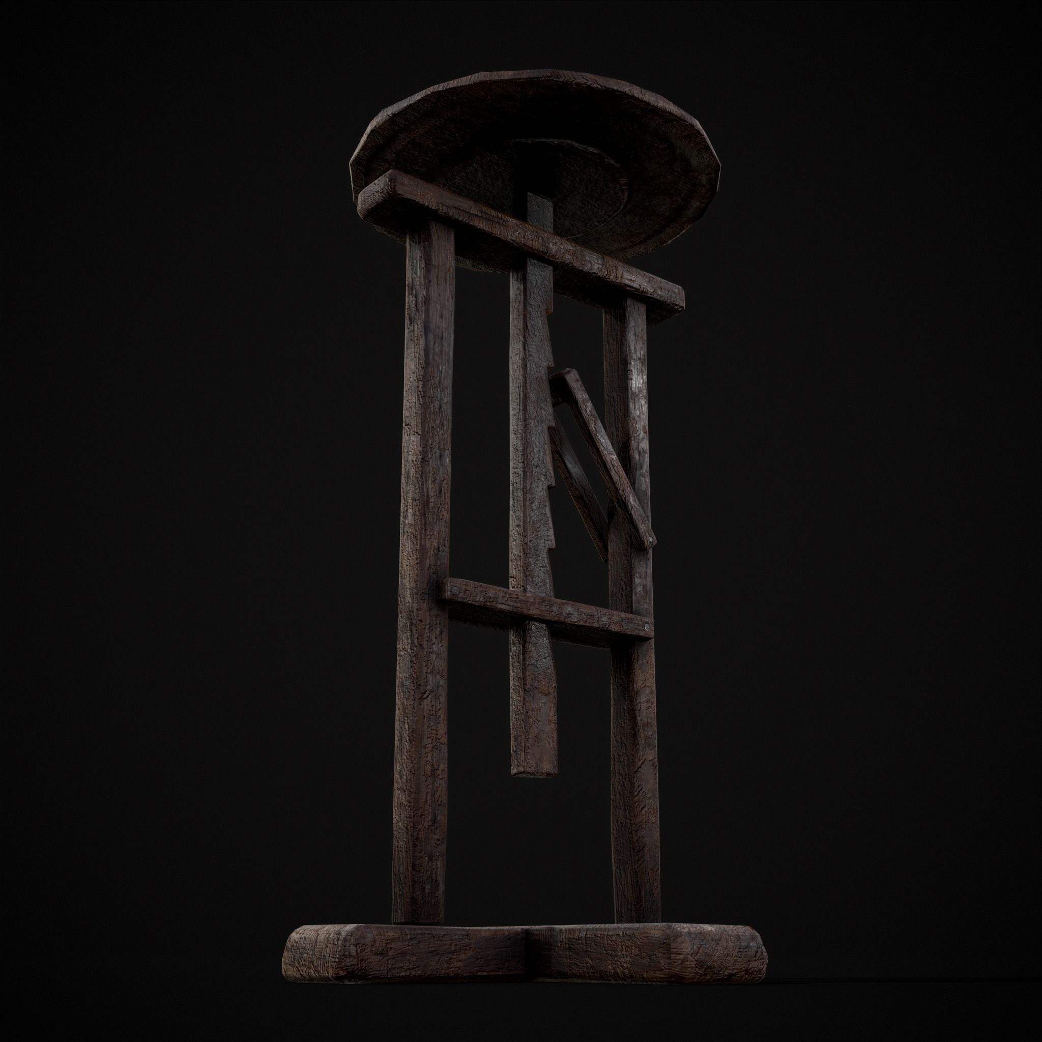 Vintage Sculpting Table Low-poly 3D model_19
