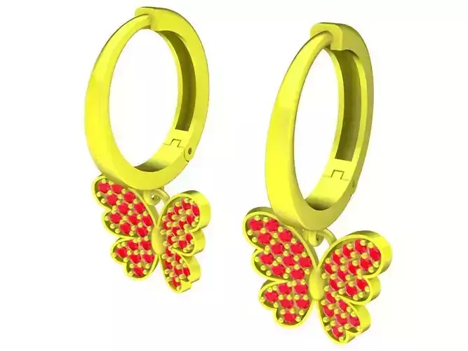 6075 kute butterfly diamond earring
