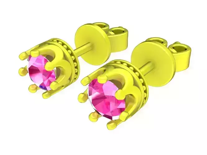 6078 Crown Diamond Earrings