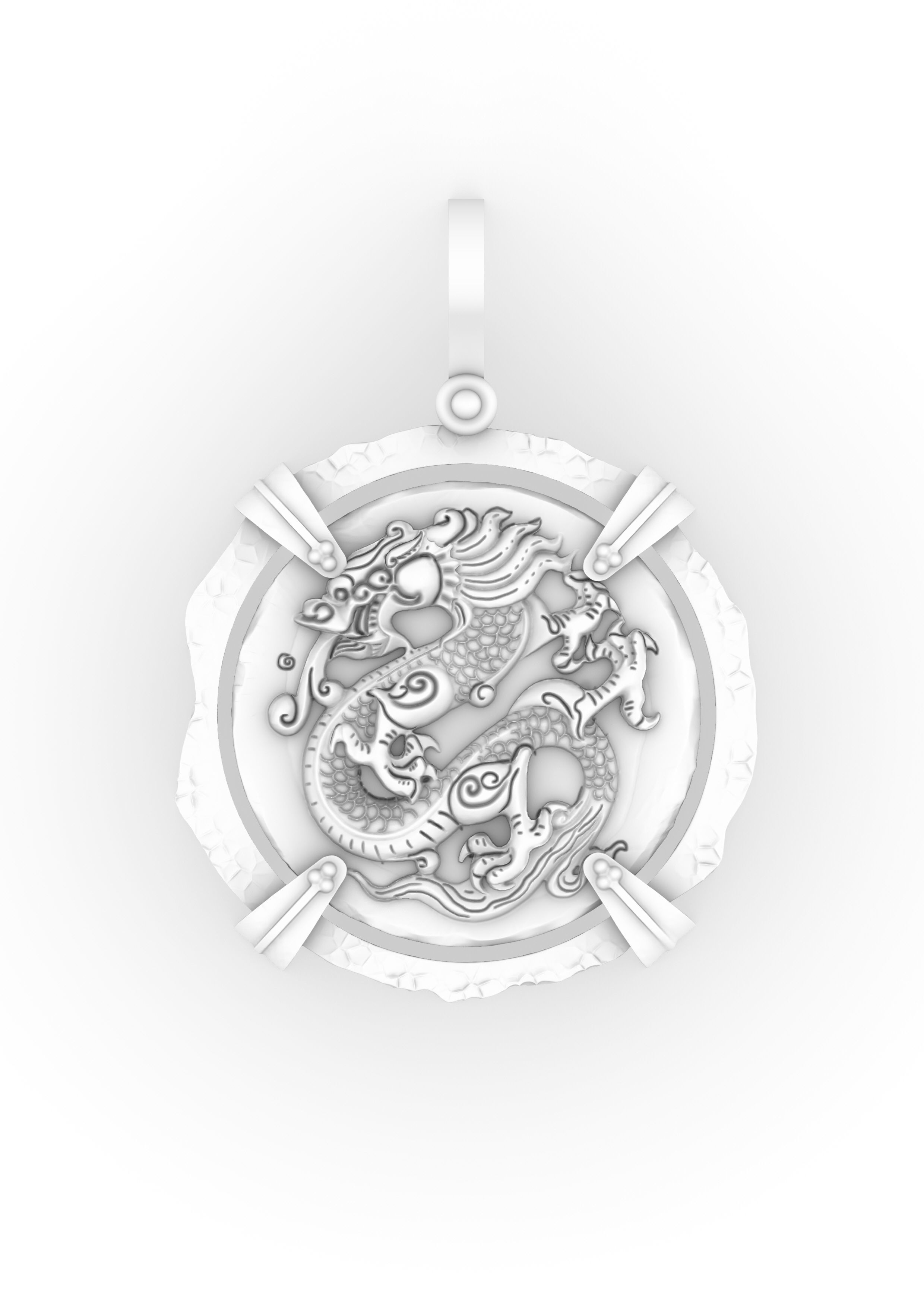 Dragon Viking Coin Pendant  3D print model_1