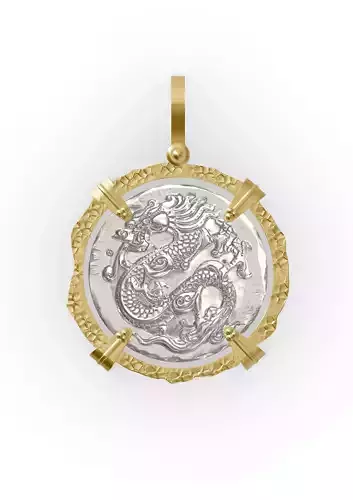 Dragon Viking Coin Pendant  3D print model