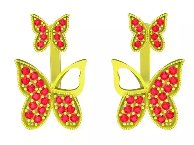 6080 New Style Butterfly Diamond Earrings