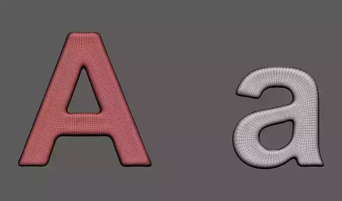 Volumetric letter Aa for cnc 3d print
