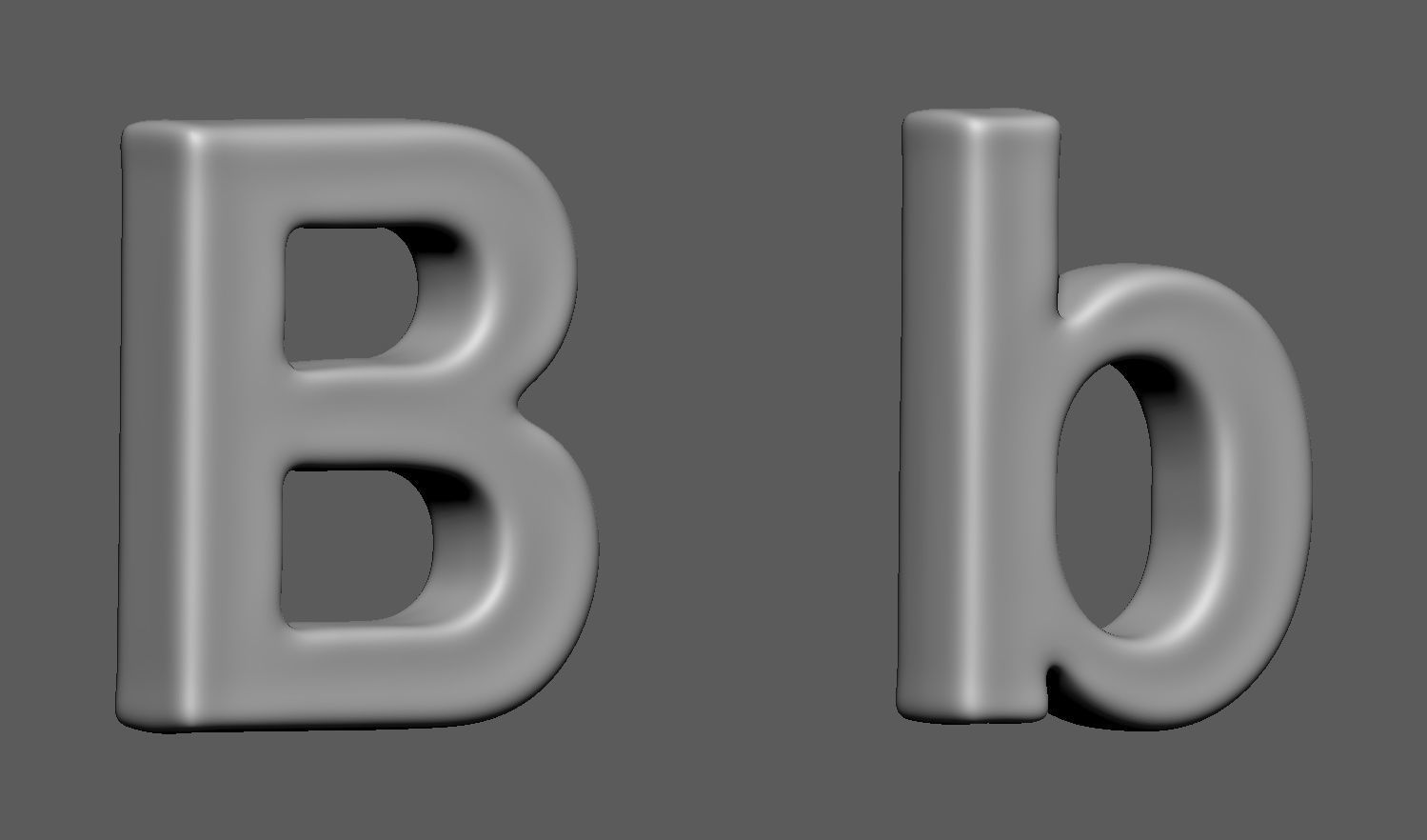 Volumetric letter Bb for cnc 3d print 3D print model_1