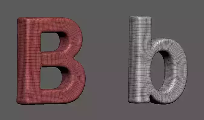 Volumetric letter Bb for cnc 3d print