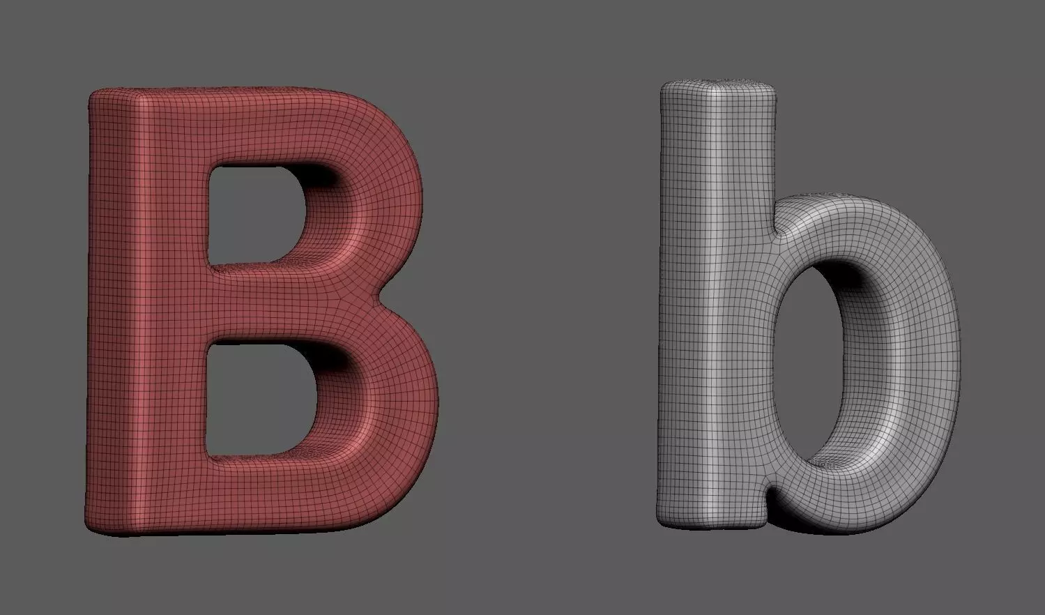 Volumetric letter Bb for cnc 3d print 3D print model_0