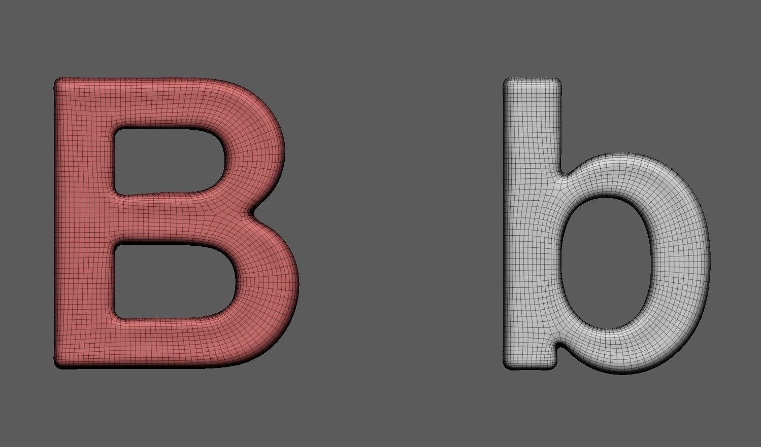Volumetric letter Bb for cnc 3d print 3D print model_3