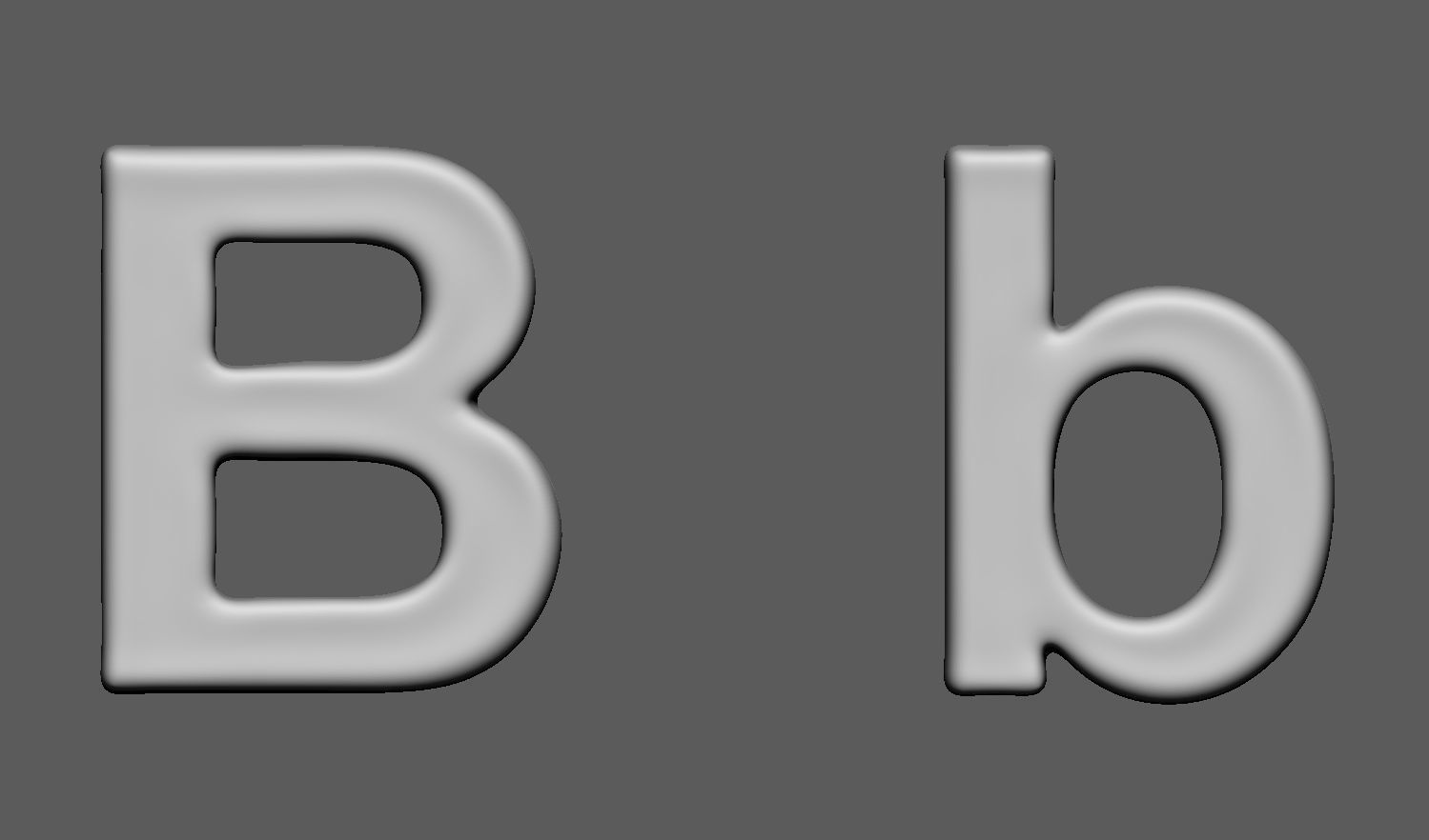 Volumetric letter Bb for cnc 3d print 3D print model_2
