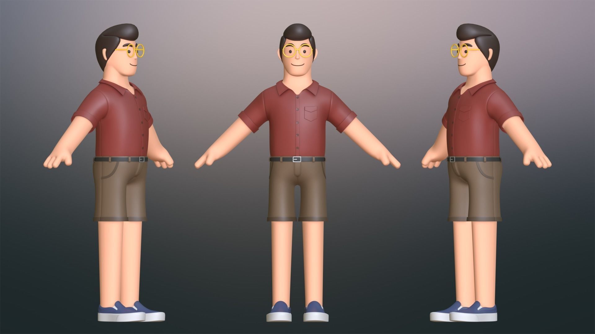 Minimal People Man Character 1005 3D model_6