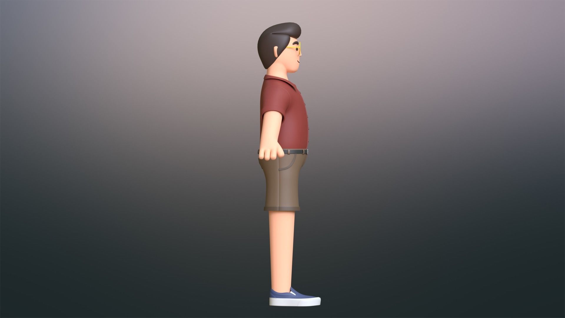 Minimal People Man Character 1005 3D model_11