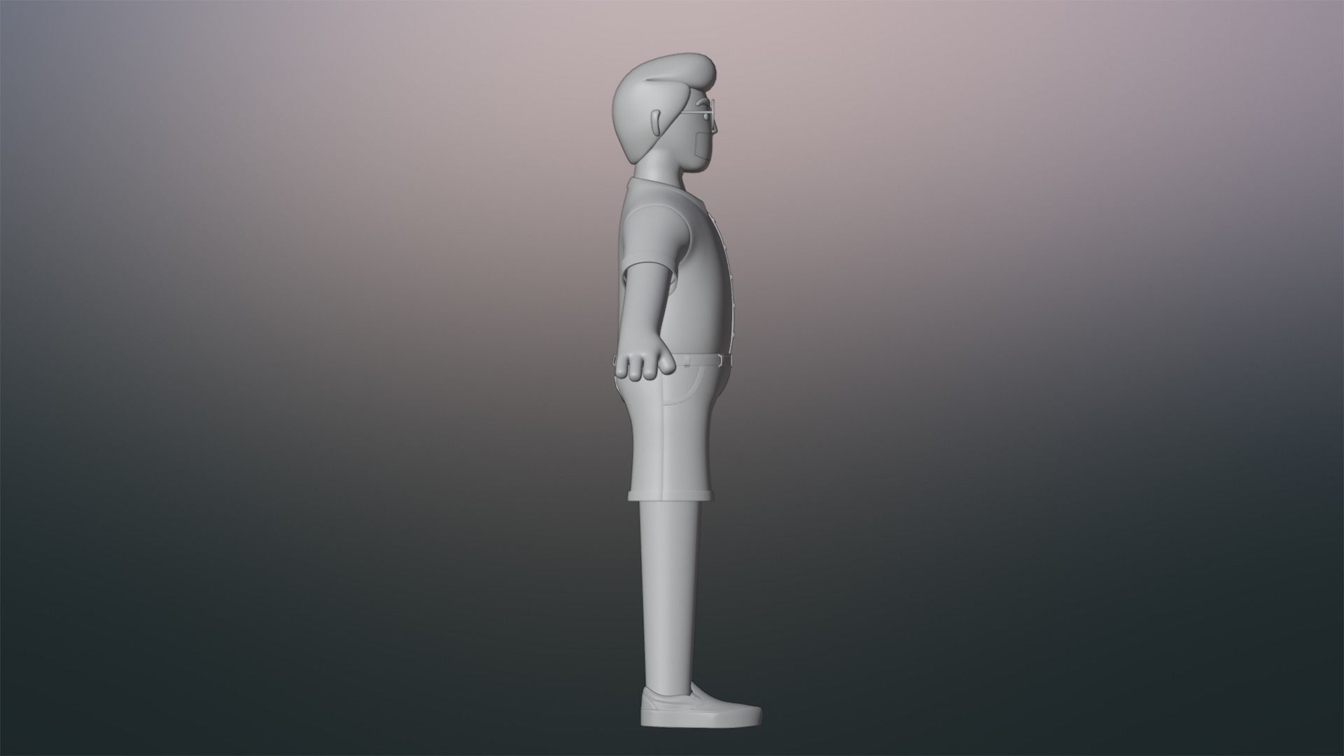 Minimal People Man Character 1005 3D model_19