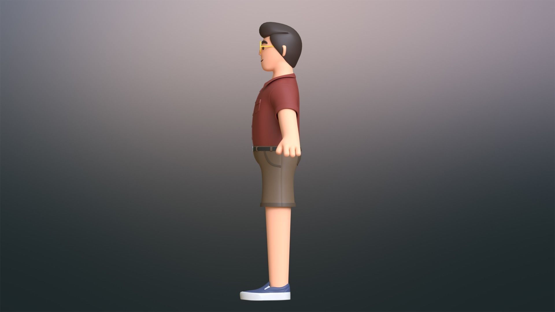 Minimal People Man Character 1005 3D model_13