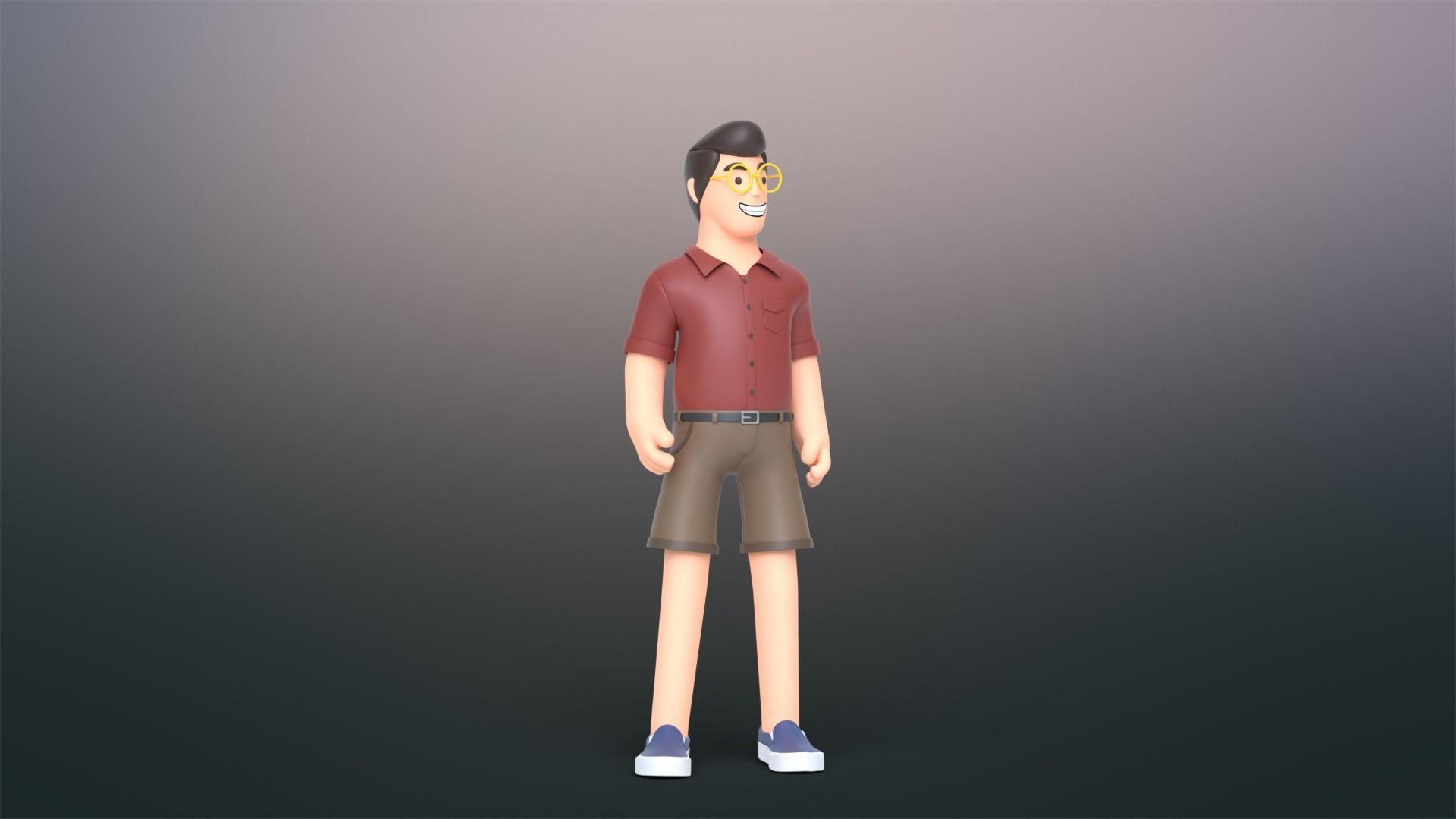 Minimal People Man Character 1005 3D model_4