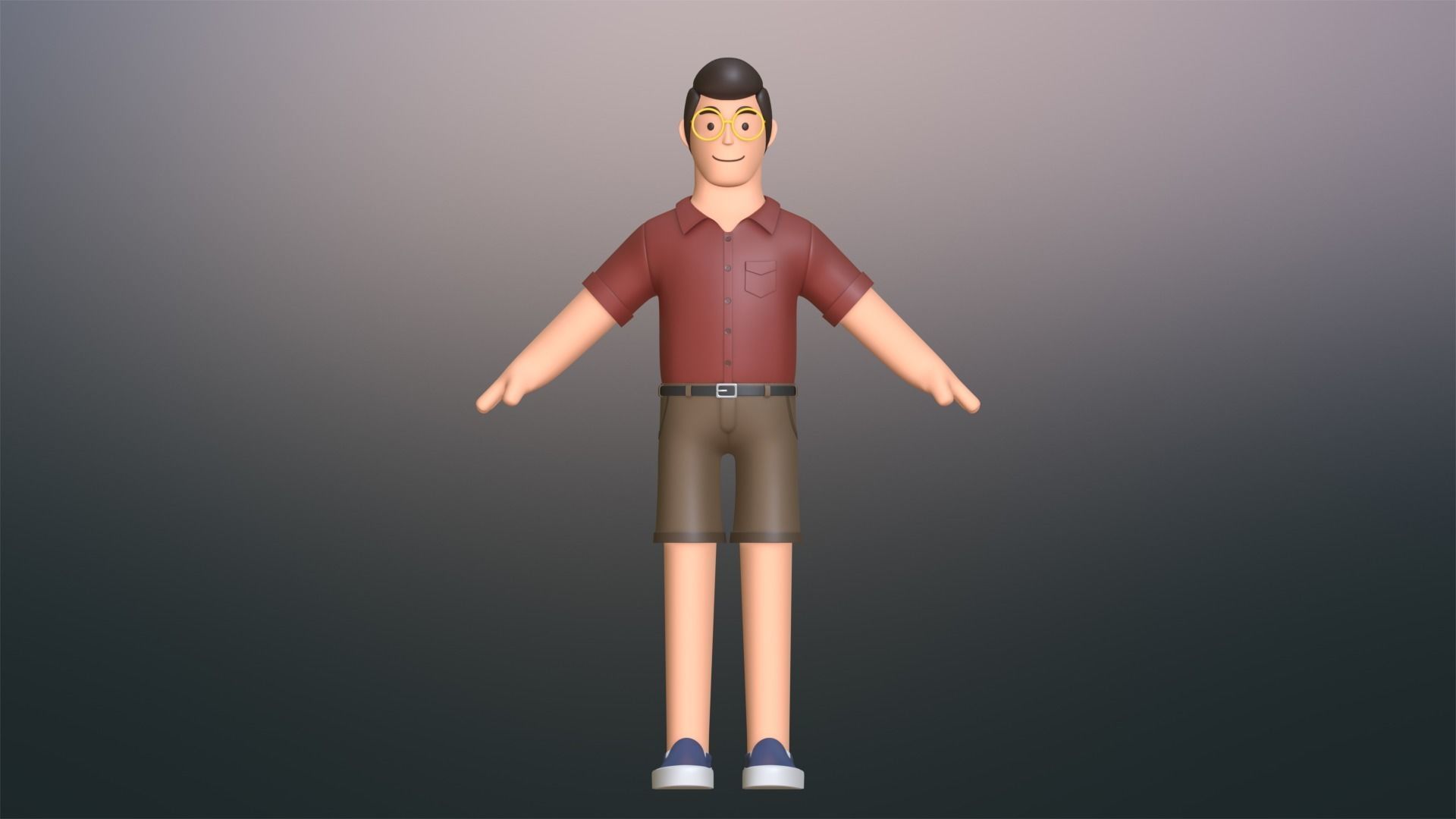 Minimal People Man Character 1005 3D model_14