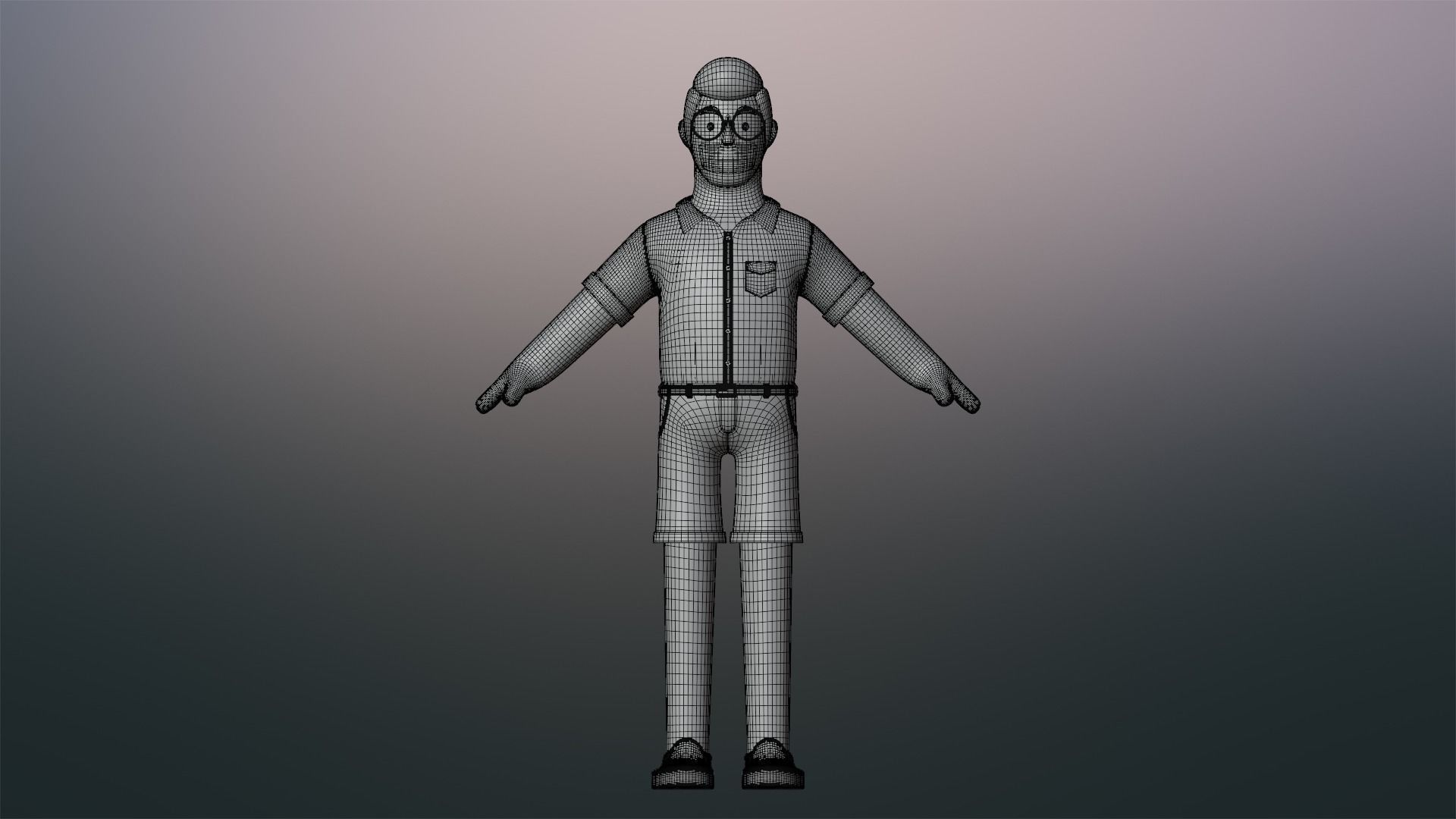 Minimal People Man Character 1005 3D model_22