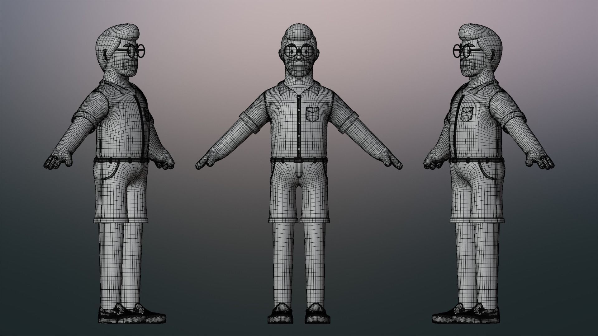 Minimal People Man Character 1005 3D model_8