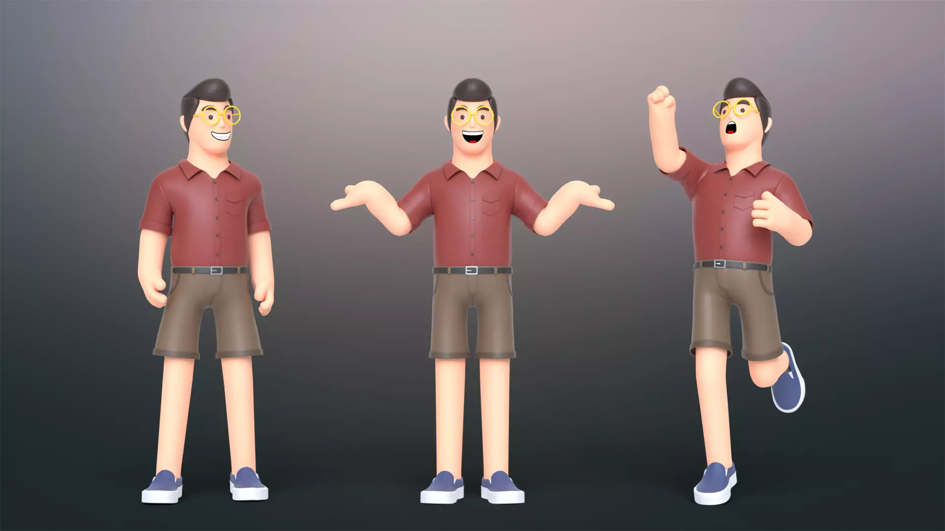 Minimal People Man Character 1005 3D model_0