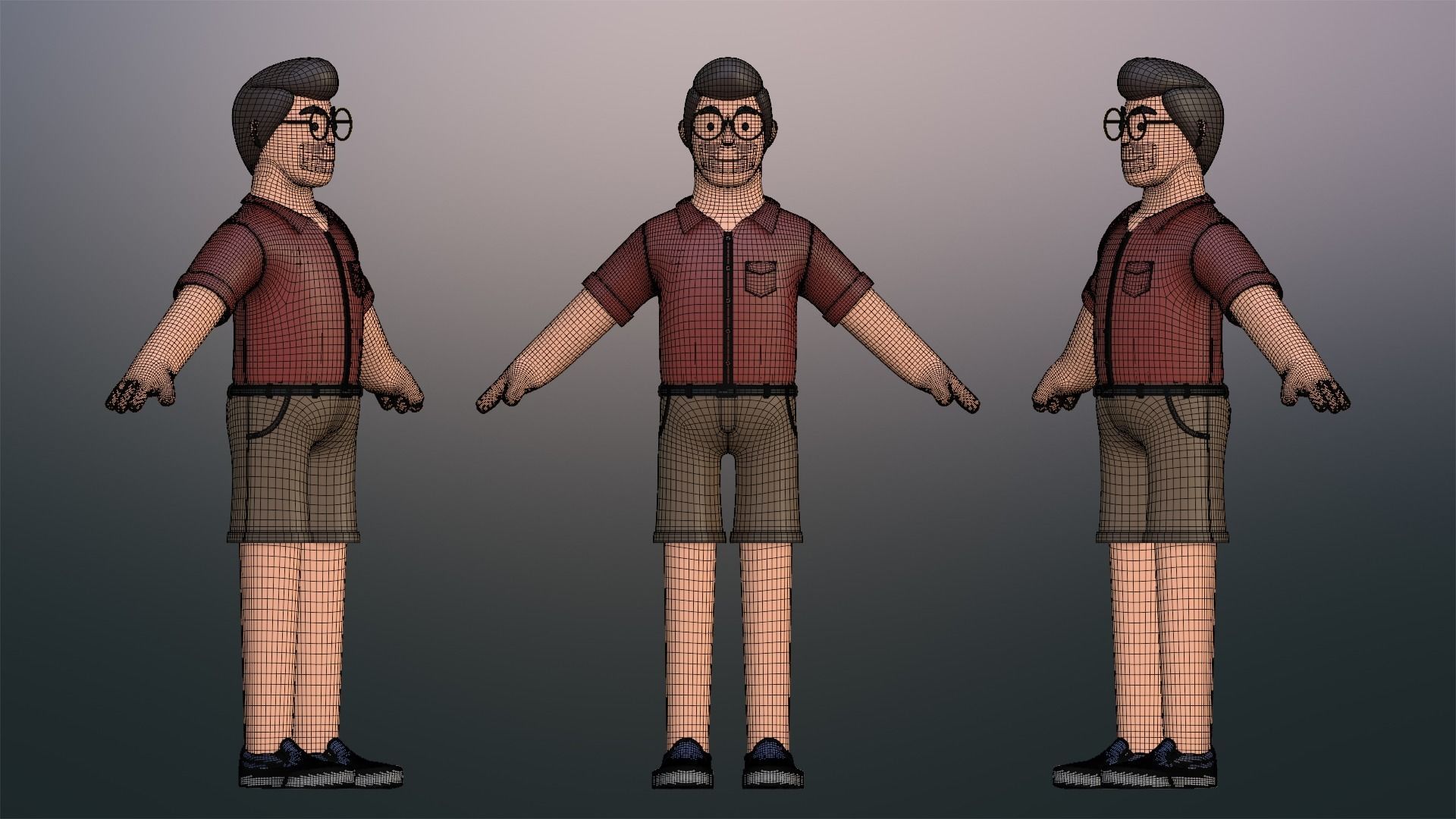 Minimal People Man Character 1005 3D model_9