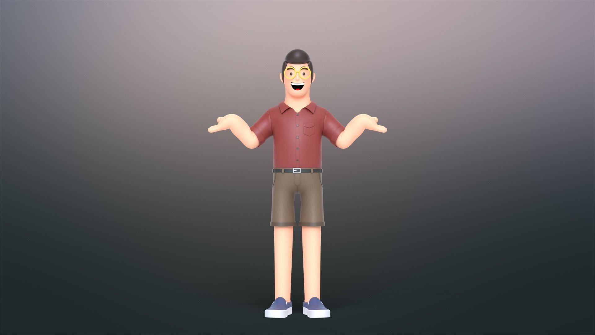 Minimal People Man Character 1005 3D model_2
