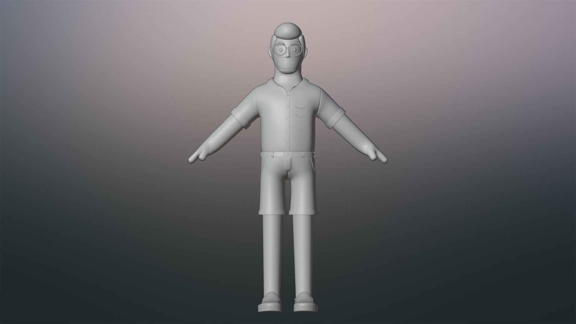 Minimal People Man Character 1005 3D model_18