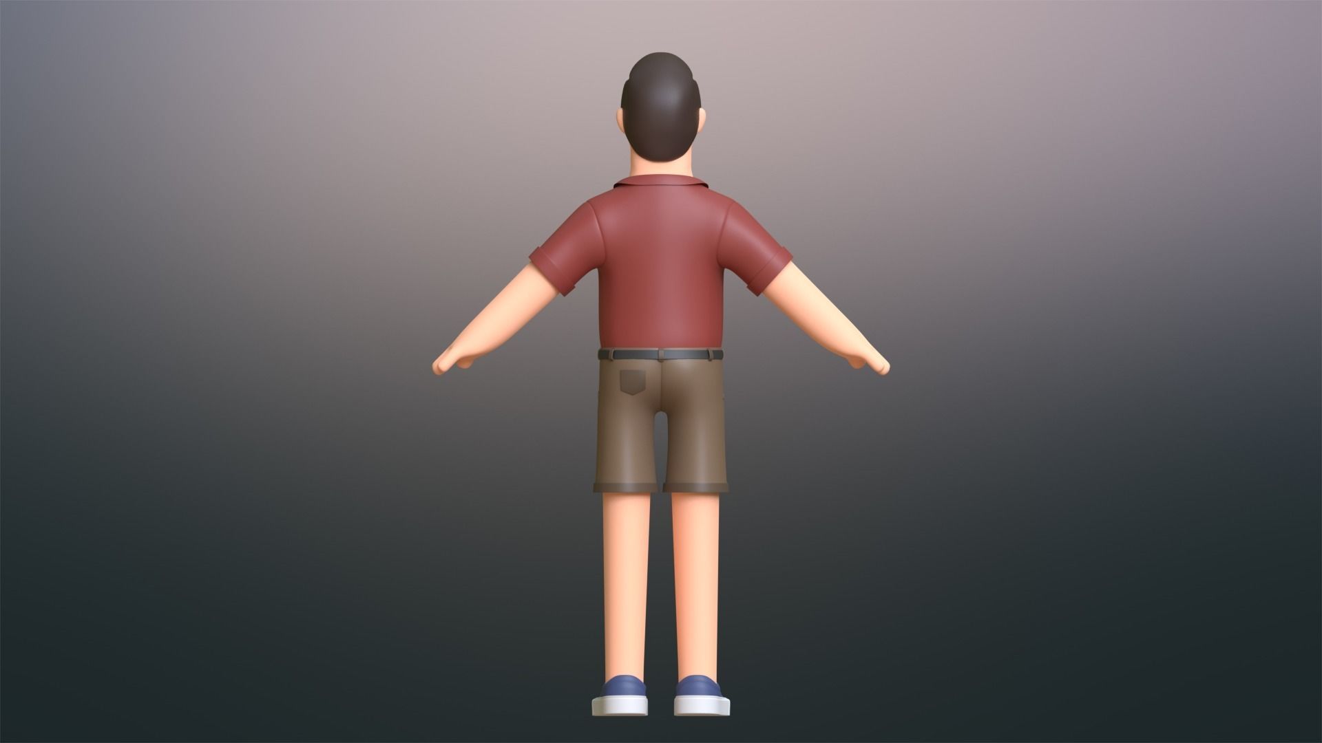 Minimal People Man Character 1005 3D model_12