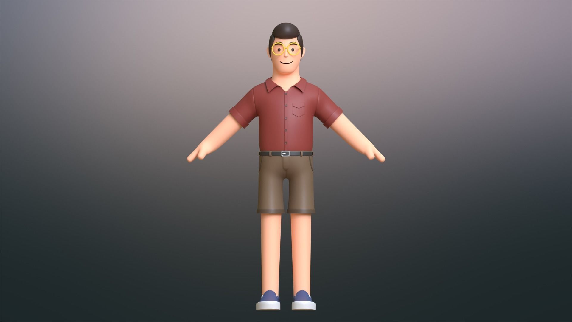 Minimal People Man Character 1005 3D model_10