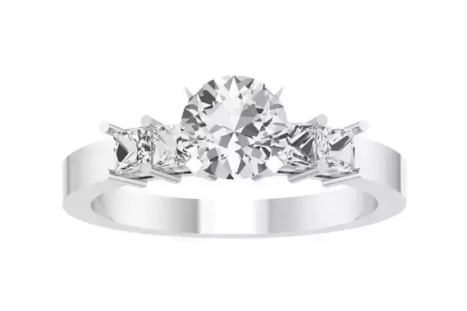 Women Wedding Engagement Three Stone Ring