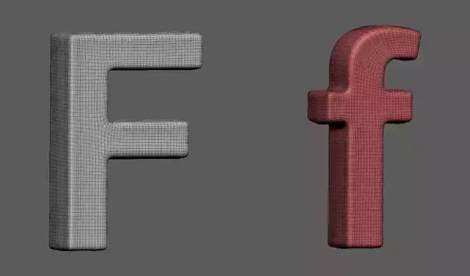 Volumetric letter Ff for cnc 3d print