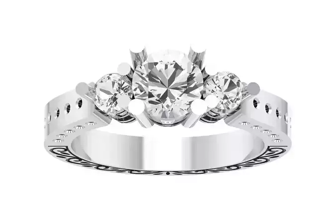 Women Wedding Engagement Three Stone Ring