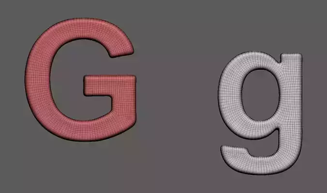 Volumetric letter Gg for cnc 3d print