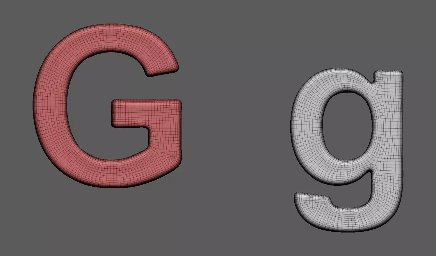 Volumetric letter Gg for cnc 3d print 3D print model_0