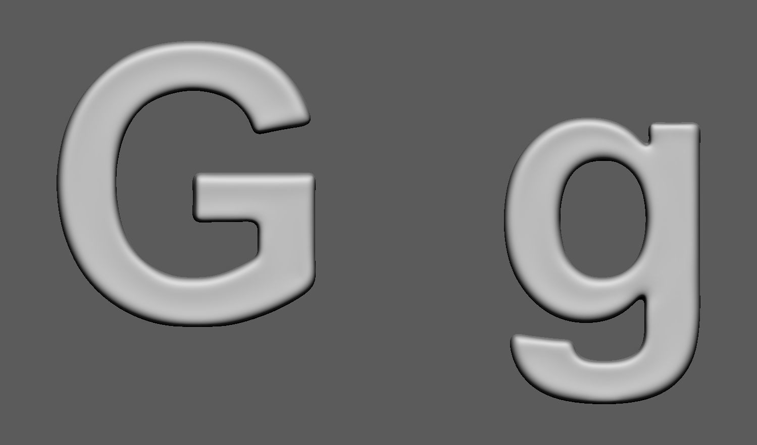 Volumetric letter Gg for cnc 3d print 3D print model_1