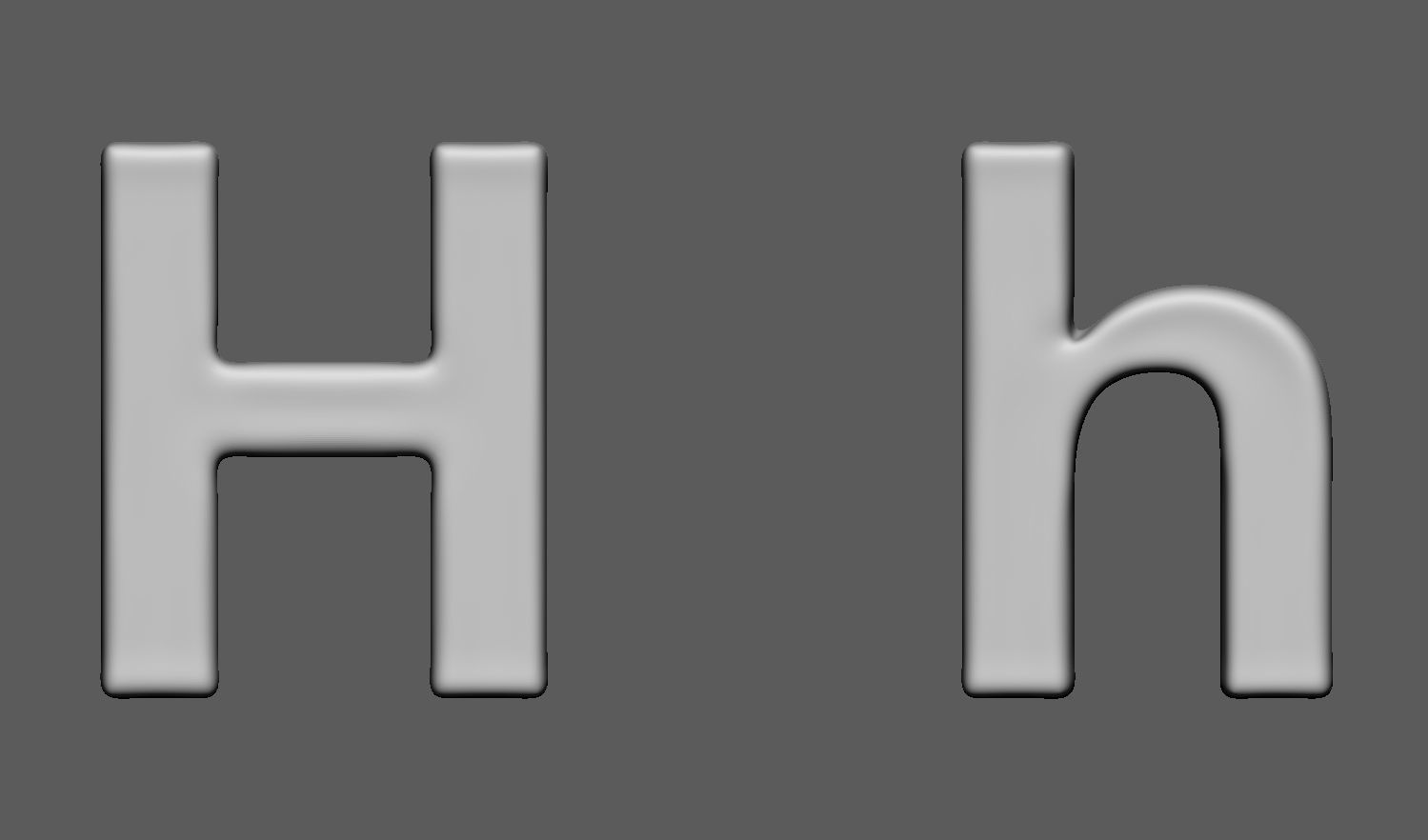Volumetric letter Hh for cnc 3d print 3D print model_2