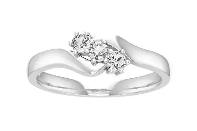 Women Wedding Engagement Three Stone Ring