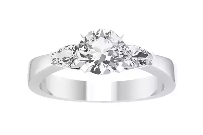 Women Wedding Engagement Three Stone Ring
