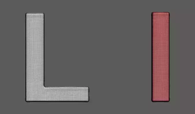 Volumetric letter Ll for cnc 3d print