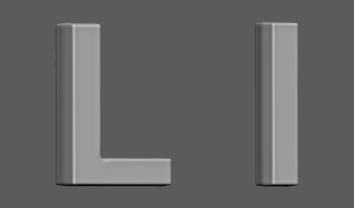 Volumetric letter Ll for cnc 3d print 3D print model_2