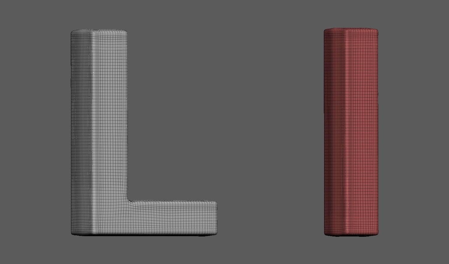 Volumetric letter Ll for cnc 3d print 3D print model_3